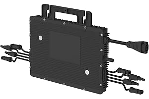 Solarway Hoymiles Mikrowechselrichter HMS-500/800/1000/1600/2000W-T Solarenergie, Ausgangsleistung einstellbar via WLAN & APP, EIN MPPT pro PV-Eingang - Auslegung für Balkonkraftwerke (HMS-1600W-4T)