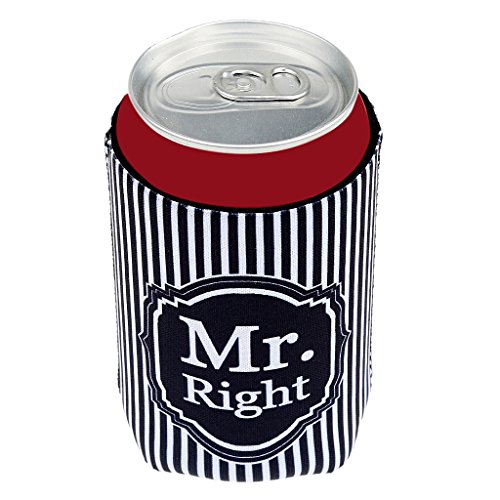 Bierflasche Gestreift Kühler Ärmel Halter Mr Mrs Rechts Hochzeitsbevorzugungs - 8