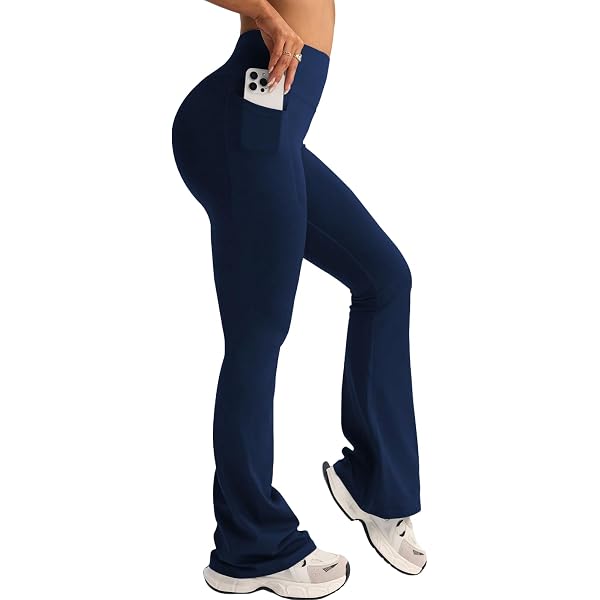 Pantalon Bootcut Femme Fitness - Taille Haute, Contrôle Ventre, Pour Yoga, Pilates, Quotidien