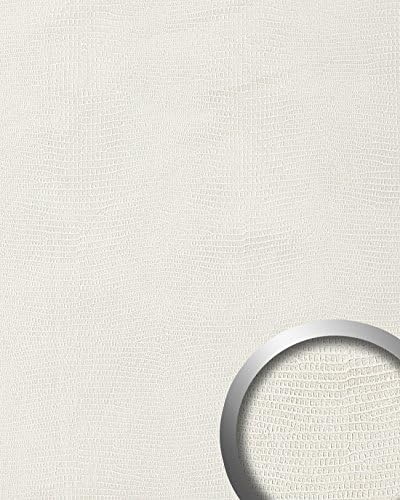 WallFace 15610 LEGUAN Wall panel leather imitation wall cover decoration self-adhesive interior plate white | 2,60 sqm