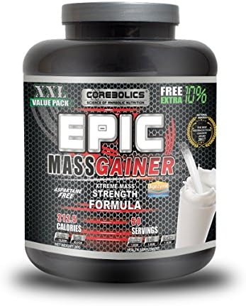 COREBOLICS EPIC MASS GAINER | Chocolate Icecream Flavour | 3 Kg | 213 Calories | 10.5 Gm Protein.