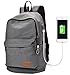Produktbild Travistar Canvas Laptop Rucksack Männer mit USB Ladeport, Vintage Schulrucksack für Schule Reise fit 15.6 Zoll Laptop
