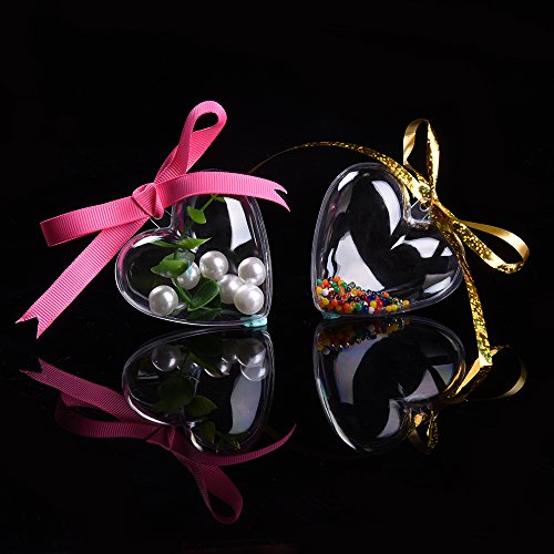 Outus Bad Bombe Form Box Befüllbar Ornamente Herzform für DIY Hochzeit Party, Plastik, 5 Paare - 7