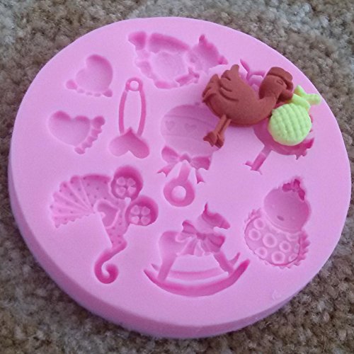 Blue Vessel Baby Dusche Silikon Fondant Kuchen Schimmel Schimmel Schokolade Backen Sugarcraft Dekor - 4