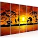 Produktbild Bilder Afrika Sonnenuntergang Wandbild 150 x 60 cm Vlies - Leinwand Bild XXL Format Wandbilder Wohnzimmer Wohnung Deko Kunstdrucke Orang 5 Teilig - MADE IN GERMANY - Fertig zum Aufhängen 000256a