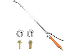 anwhriet 29 Inches Metal Sprayer Wand, Garden Watering lance with 3/8" & 1/4" Brass Barb Spray Nozzle, Spray Wands with Liockable Switch Handle for Car Wash, Flower Watering, Pet Bathing