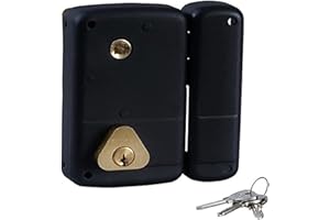 Bricard 1854 Serrure en applique verticale fouillot 2 entrées Cylindre 5 Goupilles droite, Noir