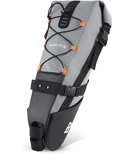 Sacoche De Selle Vélo étanche Bikepacking - Grande Capacité Avec Sac De Compression - Noir/camo - 5