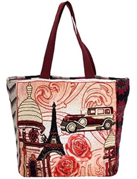 Collezione Alessandro Damen Shopper mit hangearbeiteter Stickerei