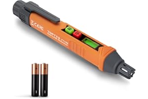TopTes PT199 Détecteur de Fuite de Gaz Naturel Portable Propane, Butane, Méthane pour Camping Car (Pile x2 Incluse) avec Alarme Sonore et Visuelle - Orange