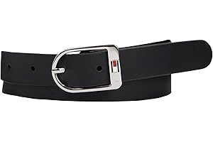 Tommy Hilfiger Femme Ceinture Essential Flag Silver 2,5 cm Cuir