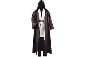 NUWIND Męski kostium Jedi, średniowieczna tunika, peleryna z kapturem, płaszcz, szlafrok, Halloween, cosplay, strój dla dorosłych