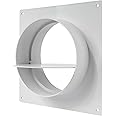 Vent Systems 125 mm / 5" Inch - Air Vent Duct Connector Flange - Plastic Ventilation Pipe with Valve - Ducting Connector for Round Flexible or Straight Pipes, Ventilation System HVAC