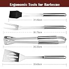Chenci Grillbesteck BBQ Grillzubehör 16 Set, Barbecue Grillen Werkzeuge Koffer aus Edelstahl – Bild 4