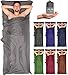 Produktbild Fit-Flip Leichter Hüttenschlafsack für Kleines Packmaß Mikrofaser Schlafsack Inlay mit Extra Kissenfach. Seidig Weicher Reiseschlafsack, Innenschlafsack dünn, Leicht, Klein, Kompakt