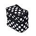 SupplyEU Polka Dots Pattern Double Layer Dual Zipper Makeup Case Cosmetic Hand Bag Tool Storage Toiletry With Mirror (Black)