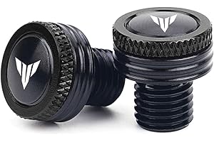 LLIDFONK Per MT09 MT07 MT03 MT10 MT125 MT25 MT-09 SP MT-07 FZ09 FZ07 Accessori moto Espejo Agujero Tapones Tornillos Pernos XSR700 XSR900 Tapa de aluminio (Negro)