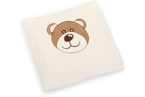 GRÜNSPECHT Bio-Leinsamenkissen mit waschbarem Bezug, Wärmekissen für Babys & Kleinkinder, bei Blähungen & Bauchschmerzen, Bär (603-V1)