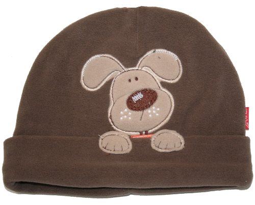 Baby Chocolate Brown Dog Character Soft Fleece Lined Hat by Jiglz 50cm