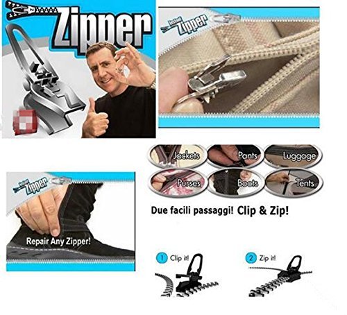 ETGtek 1set 6 X New Fix Zipper Sofortige Reparatur Kein Sewing Reiß Reusable - 4