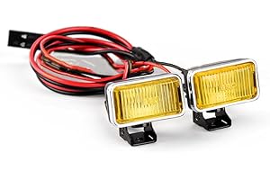 NORMICHIC Foco de barra de luz de coche RC Crawler, 20 mm, rectangular, luz LED de techo, para vehículo RC de 1/8 1/10 (lámpara amarilla)