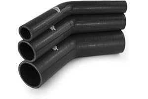 NOVANOX GERMAN ENGINEERING NovaNox® - Tubo d'aria in silicone 45°/90°/135°/180°, dimensioni a scelta, diametro interno: 41 mm, colore: nero, angolo tubo: 45°