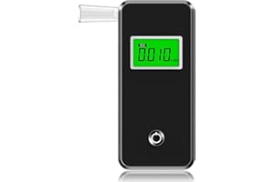 Hoonyer Etilometro Portatile Certificato, Professionale Digitale Alcol Test con Display LCD Blu Digitale, Etilometro Portatile Personale per Uso Domestico e Professionale(10 boccagli)