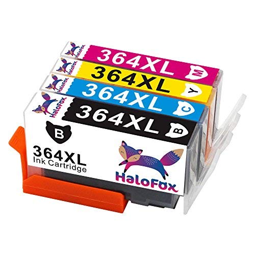 HaloFox 4 Cartuchos de Tinta 364XL Combo Multipack 364 XL Alto Rendimiento Compatible para HP DeskJet 3520 3070A OfficeJet 4620 Photosmart 5510 5514 5515 5520 5524 5525 6510 6520 7510 7520
