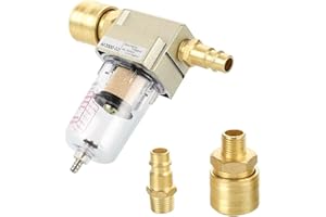 Filtre à Air Comprimé, CJBIN Séparateur Deau à Air Comprimé 1/4, Séparateur D Eau Séparateur D Huile avec Raccord Rapide pour Filtre Compresseur