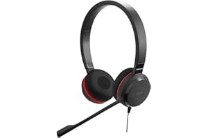 ‎JABRA Jabra Evolve 20 UC Stereo Headset – Unified Communications Headphones for VoIP Softphone with Passive Noise Cancellation – USB-A Cable with Controller – Black