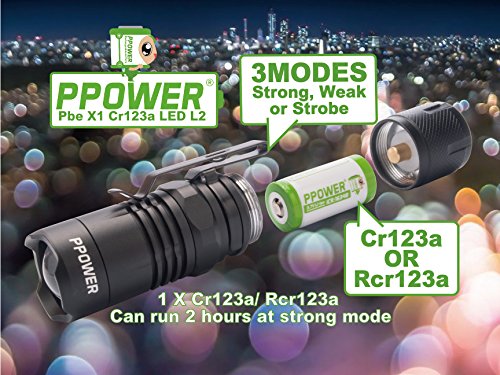 PPOWER Pbe X1 Cr123a LED Cree Xm-l2 600 Lumen Mini Taschenlampe P-Power - 4