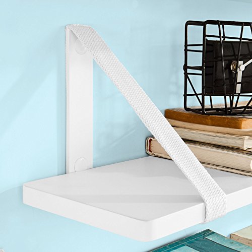 SoBuy® 3er Set Wandregal, Bücherbord 3-teilig, Schweberegale, Hängeregal, Wandbord mit Bänden, weiß, FRG29-W - 5