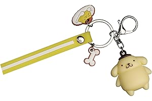 ENHOT Kuromi Llavero, Hello Kitty Llavero, Lindo Llavero para Niñas Cumpleaños (Pompom Purin)