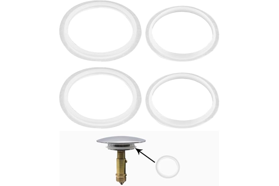 4PCS O-Rings Seal Rubber Gasket, Bathroom Sink Drain Plug Stopper Silicone Seal Ring Sealing Washers, Basin Pop Up Plug Replacement Seal Ring, Sink Gaskets Bath Plug for Bathroom 31/38mm & 34.5/41.5mm