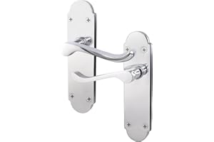 EAI Polished Chrome Door Handles - Victorian Scroll Shaped | 1 Pair of Internal Latch Handles