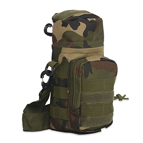 Wenquan,2L Poche à Eau Bouteille Molle Poche Militaire Compact Porter Bouteille Pack Tactique Bouilloire Bouilloire avec Crochet Titulaire(Color:Camouflage)