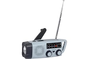 Risegun Radio Solaire d'urgence, Radios Portable FM/AM/SW Radio Dynamo à Manivelle avec Lampe de Poche LED, 2000mAh Powerbank, Alarme SOS, Chargeur de Téléphone USB