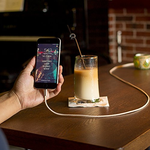 Lightning Kabel Toways iPhone Ladekabel [Apple MFi zertifiziert] Nylon USB Datenkabel für iPhone 7 / 7 Plus / 5 / iPhone 6 / iPhone SE / 6 / 6 Plus / 6s / 6s Plus / 5 / 5c / 5s, iPad Pro Air Air 2 mini2 mini3 4th Gen, iPod Nano 7th Gen, DJI Mavic Pro Drone – 2m Golden - 7