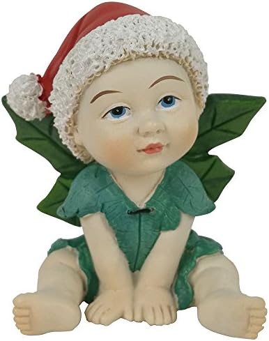 Christmas Fairy Baby Figurine Lovely Resin Baby with Hat Statue Ornaments Miniature Garden, Terrarium, Table or Shelf Decor