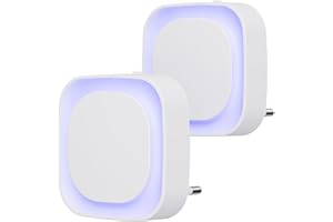 YUNLEX Presa di Luce Notturna con Sensore Crepuscolare, 3 livelli di luminosità regolabile per Camera dei Bambini, Bagno, Corridoio, Cucina, Scale, Blu