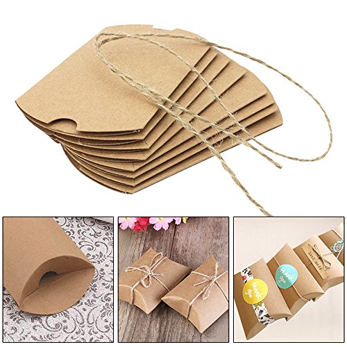 JTDEAL Vintage Gastgeschenke, Geschenke Boxen, Geschenkverpackung, Kraft Papier Geschenk Box für Süßigkeiten, Schmuck, Nuss, Schokolade, 50 Stück - 6