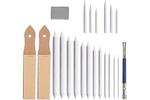 CETORNIE 22 Pièces Kit Estompe en Papier,Mélange de Taille Estompe en Papier Dessin avec Taille-Crayon à Papier de Verre pour Artiste de Croquis D'étudiant Dessin de Croquis de Bricolage