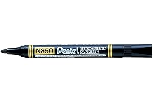 Pentel N850 Marcatore Permanente, 12 Pezzi, Nero