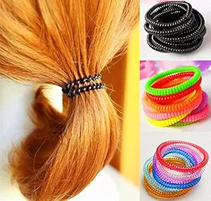 GARG Pack of 6 Women & Girls spiral shape fashion Hairband Rubber Bands for Hair Accessories