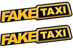 Finetoknow 2 Stück Fake Taxi Autoaufkleber Taxi Schild für Auto Car Sticker Aufkleber Emblem Selbstklebende Vinyl Aufkleber für Auto Van
