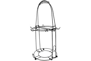 Fosinz Juego de platillo de taza soporte de exhibición con 6 ganchos de taza de acero inoxidable negro estante organizador para café té platillos soporte