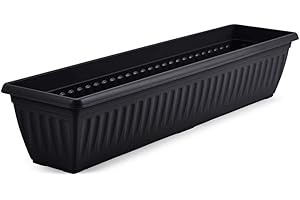 Whitefurze Athens Window Box, 90cm Black