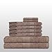 Produktbild 8 tlg. klassisches Handtuch-Set - Qualität 500 g/m² - alle Farben - 4x Handtücher - 2x Duschtücher - 2x Gästetücher - 100% Baumwolle - sand / cappuccino