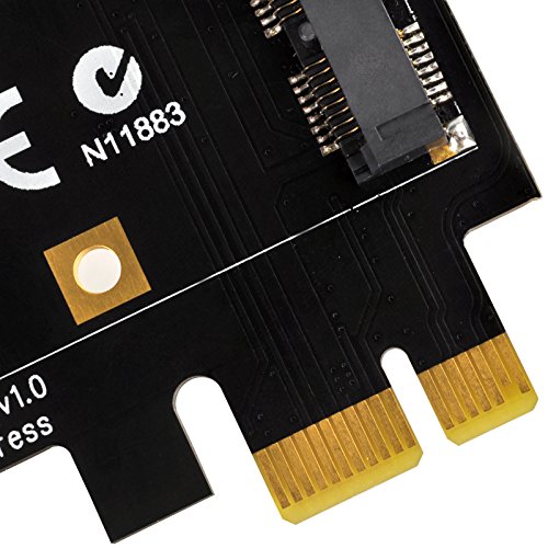 SilverStone SST-ECWA1 – Adapter Karte Mini PCI-E zu PCI-E + 2x Dual Band (2.4GHz 3dBi/5GHz 5dBi) MIMO Antenne mit rundem Magnetfuß, Kabellänge: jeweils 1,50 Meter - 2
