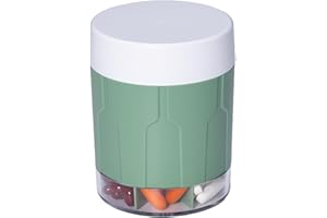 Betife Bardzo duży tygodniowy pojemnik na tabletki z 7 dużymi przegródkami, organizer do przechowywania leków witaminowych przez 7 dni, 21 etykiet i szczoteczkę do czyszczenia (zielony)